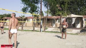 Musa Martina after Beach Volley, have a sex with 4 horny guys. She's love the piss in her mouth! (WET)