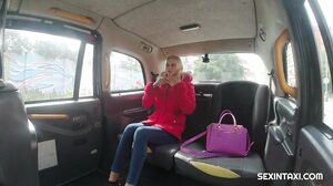 Hot blonde undressed in taxi