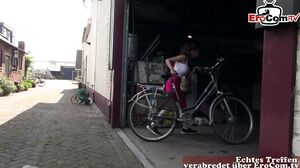 German skinny girl in pink Pantyhose fucked in pussy