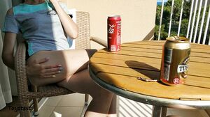 Amazing Babe Rides Dildo After Relax On Sea View Balcon