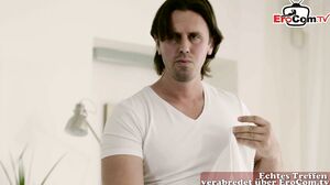 German natural tits milf seduced with oil sex massage