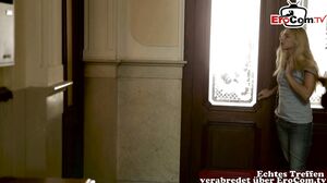 German petite blonde small tits teen seduced at sex mas