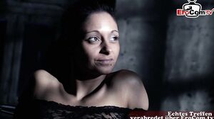 German anal threesome MMF with skinny brunette bitch