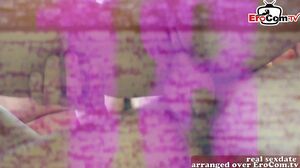 British blonde college teen pick up on beach in holiday