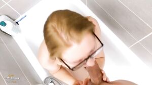 CutieGingerRussian - POV Nerdy Teen Sucking Hard in Sho