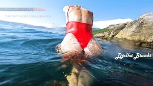 DjelkaBianki - Amateur Couple Fucks in the Sea on the B