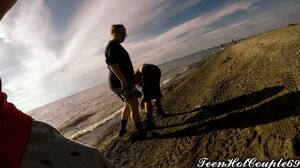 TeenHotCouple69 - Sex On A Public Beach Usa With Cum On