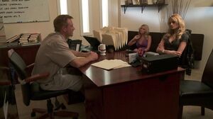 Fishnet Seduction - Athletic blonde track star falls fa