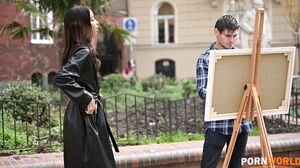 Nude art model lets the artist fuck her