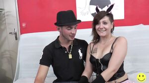 French Amateur Porn - Bunny girl fucked on camera for t