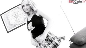 Skinny blonde small tits teen get hard anal casting