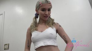 POV with a tiny blonde schoolgirl