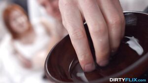 YoungCourtesans - Luna Rishi - Redhead Teen Footjob And