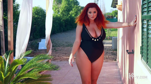 Lucy v Strips Nude From Her Black Bodysuit