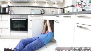 German chubby old mature Mom with ass get fucked in kit