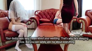 After the Wedding, My Sexy StepMom teaches My modest Bride-Wife how to Fuck with Me - Djelka Bianki