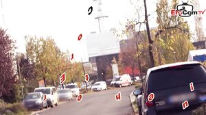 Public Car pick up date with german blonde street slut