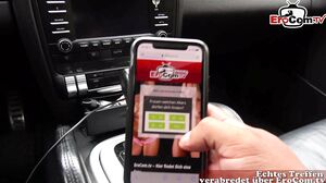 German Blonde skinny street hooker Pickup in Car for Ou