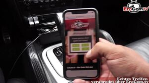 Cute shy Student teen try outdoor date with german pick