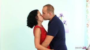 Very Hairy ugly Mature seduce to Cheating Fuck by Young