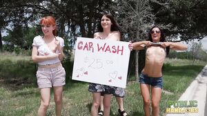 Public Handjobs Sexy Wet Fivesome Car Wash