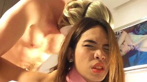 Double Blowjob From Two Ladyboys For Lucky Guy