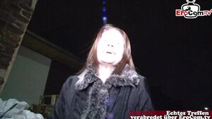 German ugly girl next door pickup on street for amateur
