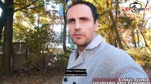 Real German Blind Date on Street with german skinny Mil