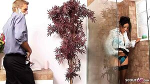 Wet CFNM Clothed Sex in Shower for sexy MILF Romana Ryd