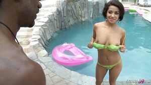 Cute Latina Girl Vanessa Leon First Deep Black Monster