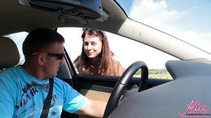 AliceKellyXXX - Brunette Paid Taxi Driver Blowjob and H