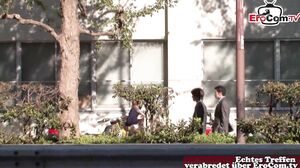 Petite 18yo asian crying college teen get anal threesom