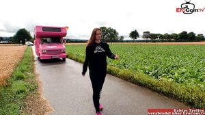 EroCom - Brunette jogger with natural breasts picked up