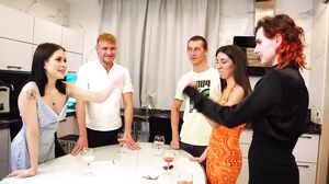 Darcy Dark - Student orgy in 3 couples under the chimin