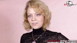 German blonde Retro housewife with intim piercings make