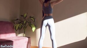 BadCuteGirl - Hot Sex in Yoga Pants. Fucked Creamy Puss