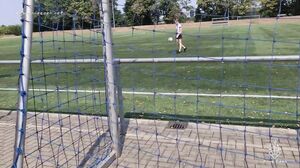 Anne Eden - Risky sex On The Soccer Stadium Field !!