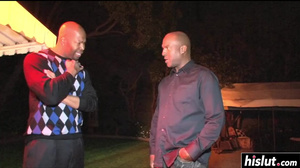 Black dudes are slamming a blonde