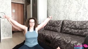 Oksana Katysheva - Brunette Blowjob and Pussy Fucking After Training - Cum in Mouth