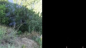 Eleo and Mish - Small Russian Teen With Big Ass Fucked in Yoga Pants. Quiet Public Forest Couple Sex Near Campsite