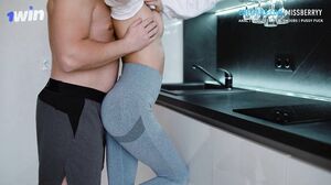 LittleBerryy - ROOMMATE FUCKS ME HARD in the KITCHEN and I COME TWICE!!!