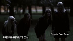Russian Institute - Blonde Gina Gerson threesome at the campfire
