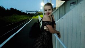 SWife Katy - The Puzzled Baby was Waiting for the Train, and got a Hot Cock and a Big Cr