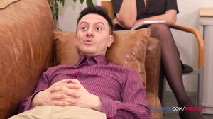 French Girls At Work - Big boobs secretary with glasses