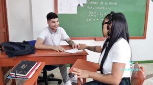 Mariana Martix & Danner Mendez Students Fuck Secretly from their Teacher in the Classroom