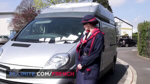 French Girls At Work - Redhead meter maid gets fucked in the truck