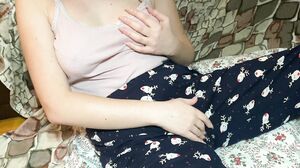 TomaStevi - Trying a new dildo toy and have a moaning orgasm