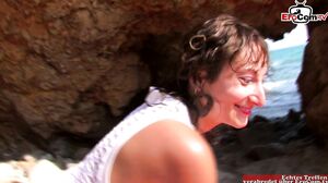 EroCom - Threesome at the beach with two skinny dark hair Latinas