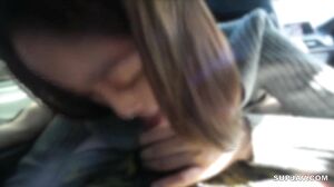 Super beautiful ◯◯ bad situation in the car of a sales woman! ! If you see me anywhere, please don’t say hello