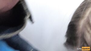 Lol Upskirt - Risky Public Blowjob: Petite girl sucking in a shop changing room